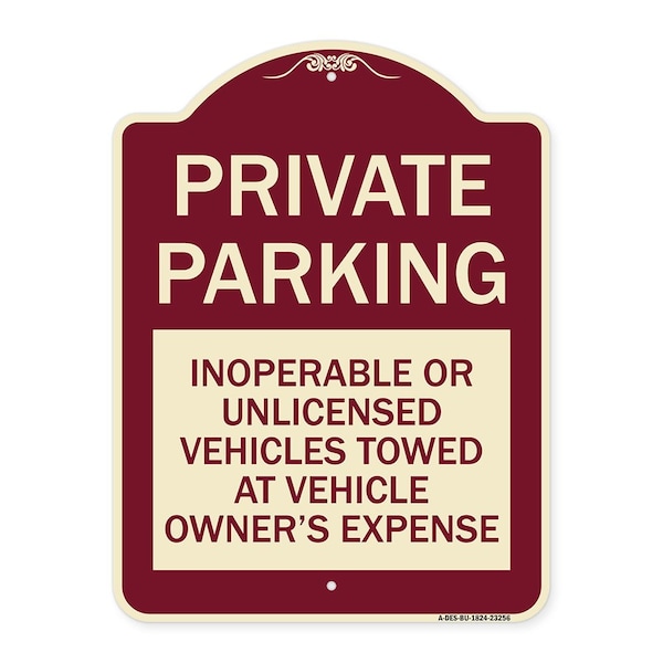 Private Parking Inoperable or Unlicensed Vehicles Towed at Vehicle Owners Expense, BU-1824-23256